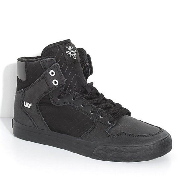 Supra Other - Supra Vaider All Black Nubuck & Nylon Skate Shoes